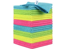 Pano De Limpeza De Microfibra 24 Peças29×29cm Absorve Água Sem Deixar Marcas, Adequado Para Janelas De Casa E Carro Zeuxo