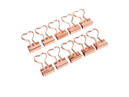 10 Pincelhas De Pasta Em Forma De Coração Ouro Rosa Aço Manganês Para Escritório Escolar