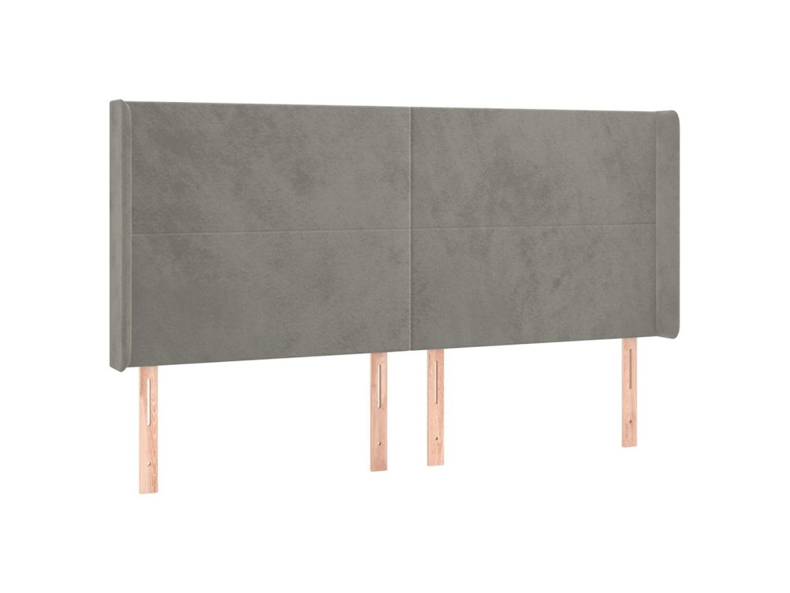 Cabeceira de Cama com Abas Veludo Cinzento Claro MAISON EXCLUSIVE (183x16x118 cm)