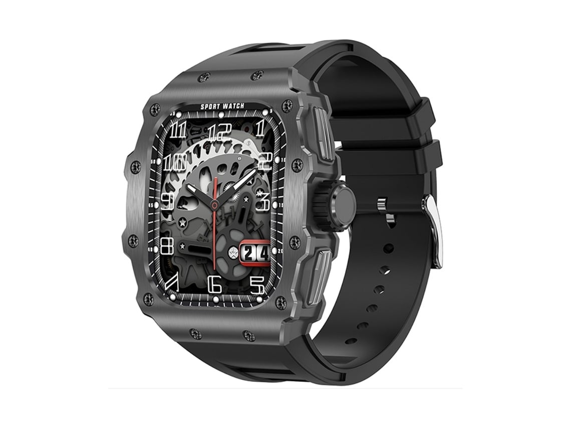 Smartwatch Com Chamada Bluetooth Tela Amoled De 1 95 Polegadas Monitoramento De Frequência Cardíaca E Pressão Arterial Preto Yunzii