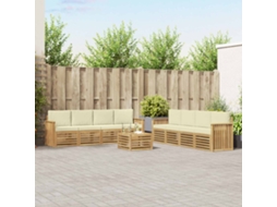 Vidaxl Conjunto De Sofás Para Exterior 9 Unid. Branco E Creme