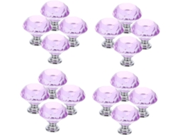 Conjunto De 16 Puxadores Decorativos Cristal Para Armários E Guarda Roupas