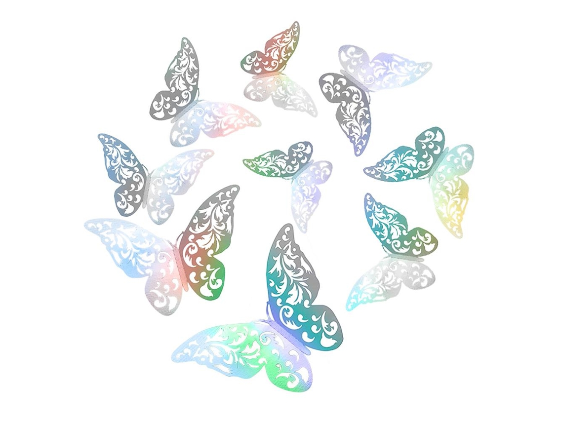 12 Peças Decorativas Borboleta 3d Parede Autoadesivos Removíveis
