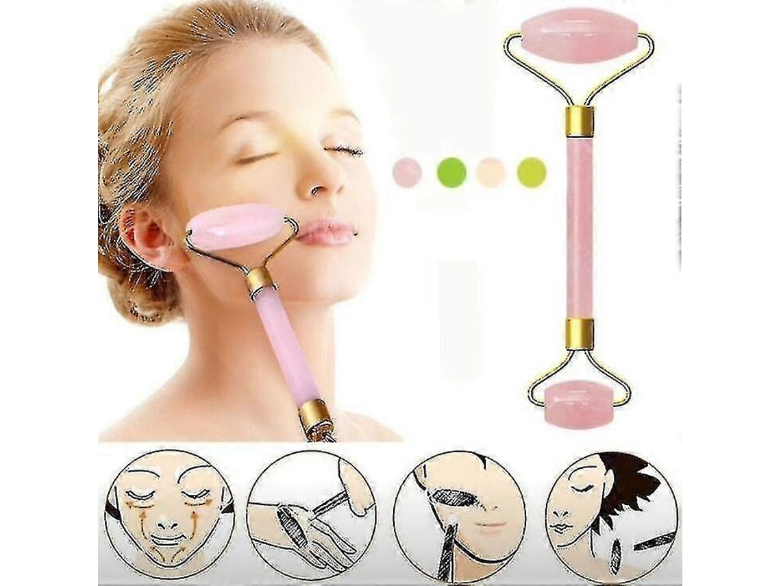 Massageador Facial Emagrecedor Ltcmfc com Rolo de Jade e Quartzo para Cuidados com a Pele - Massageador Facial para Olhos, Rosto e Pescoço - Afin