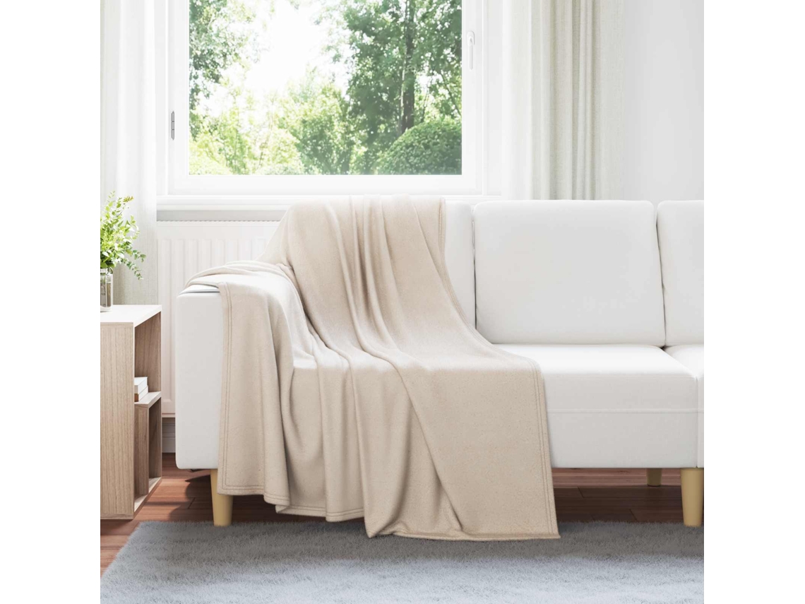 Vidaxl Manta Bege 170 X 130 Cm 0.33 Kg Lã