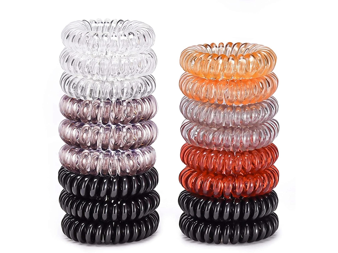 Pacote com 17 Elásticos de Cabelo Sem Vinco Laços de Cabelo em Espiral Faixas de Cabelo Multicoloridas À Prova D'Água Elásticos JEDBESETZT