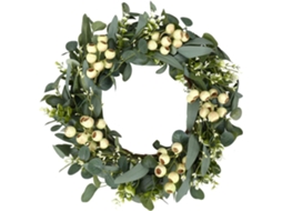 Coroa de Flores Artificial de Eucalipto Coroa de Bagas Folha Verde Coroa de Eucalipto Coroa de Primavera Verão 50 Cm