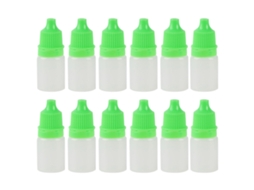 50 Frascos de Gotejamento Vazios 5ml para Colírios com Tampa e Rolha Pe Verde Portátil