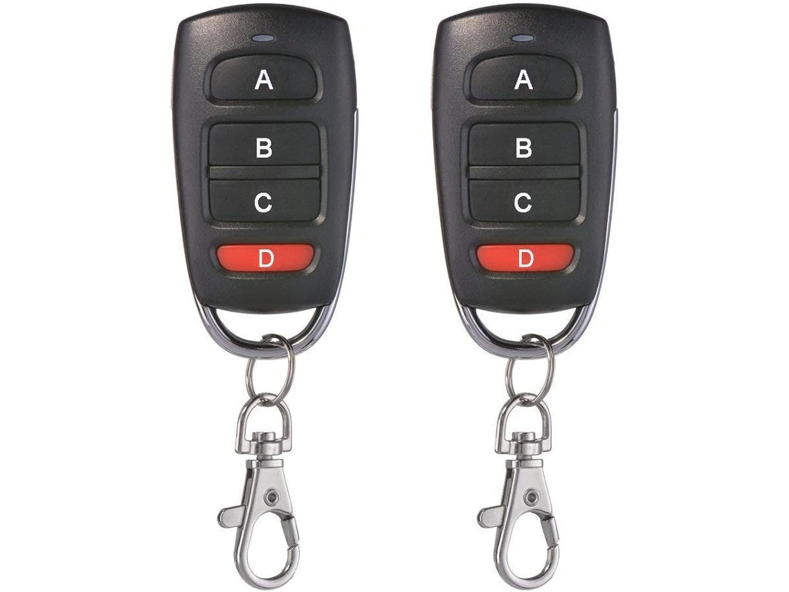 Lurelia Pacote Com 2 Comandos Remotos Universais De 433 Mhz Para Portas De Garagem, Clonagem De 4 Botões Para Portas De Garagem Elétricas, Etc