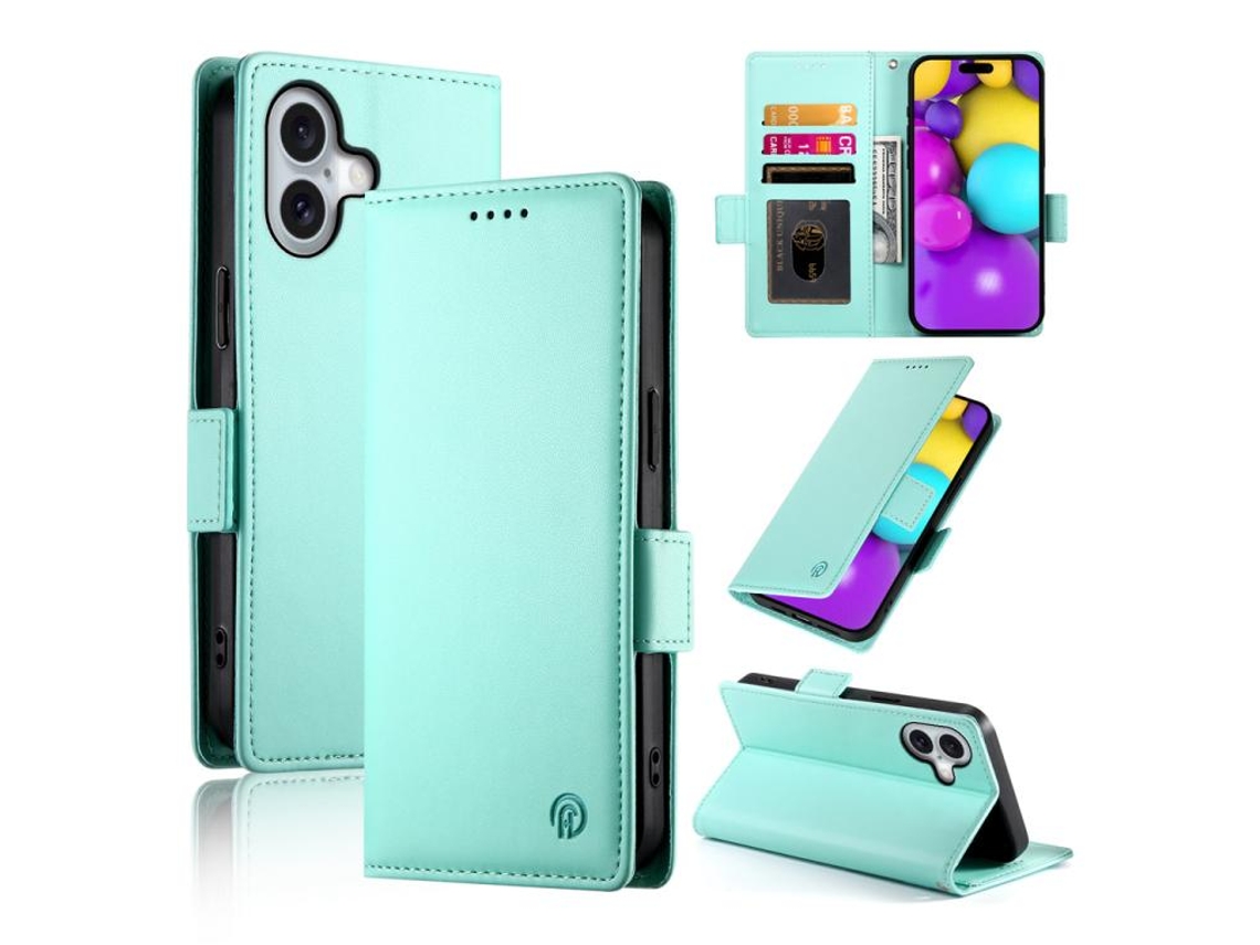 Capa Para Iphone 17 Em Couro Com Revestimento Fosco Magnético E Fivela Lateral.