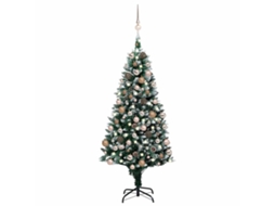 Vidaxl Árvore Natal Artificial Com Leds E Bolas E Pinhas 180 Cm