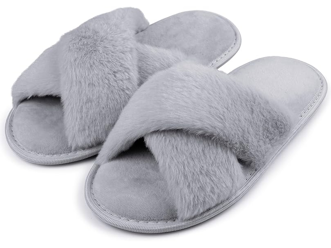 Pantufas Riemot Invernais, Espuma Viscoelástica Antiderrapante, Modelo Dedo Aberto Interno E Externo