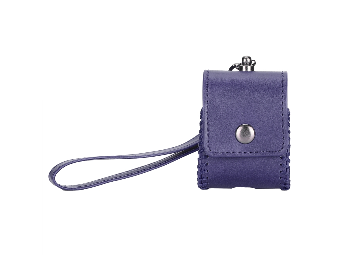 Capa de Couro para Airpods EOOCOO (anti perda com Cordão de Chaveiro)