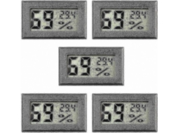 Kit Com 5 Mini Termômetros E Higrômetros Lcd Para Monitoramento Interno