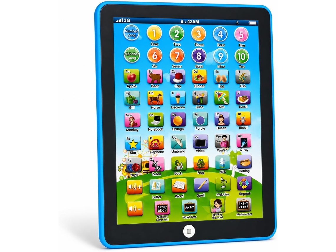 Tablet Aprendizagem Eifson Sem Ecrã ABC Números Palavras Música - Azul