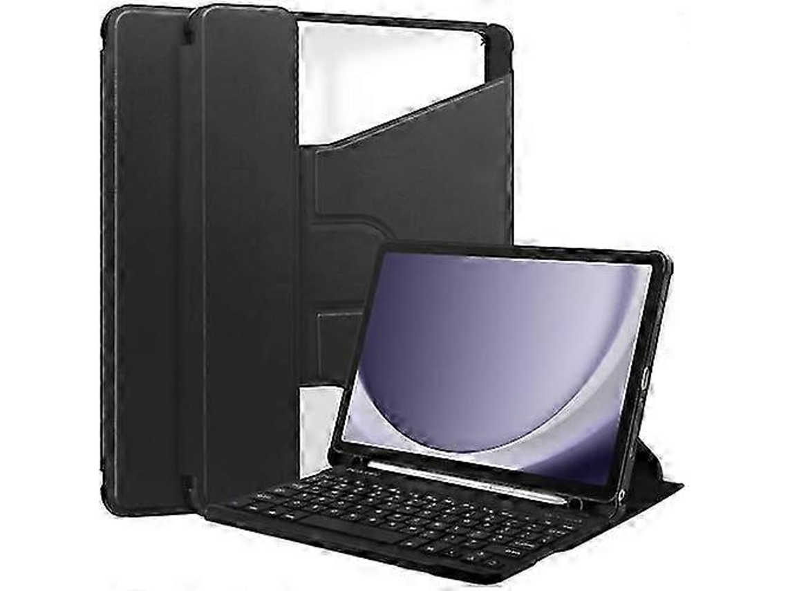 Capa De Couro Inteligente Transparente Com Rotação De 360° E Teclado Para Samsung Galaxy Tab A9 S20241230512