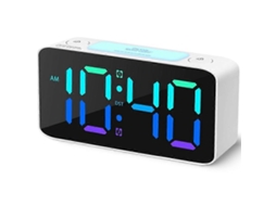 Despertador Super Alto Para Adultos Com Sono Pesado, Relógio Digital Com Luz Noturna Branca Em 7 Cores