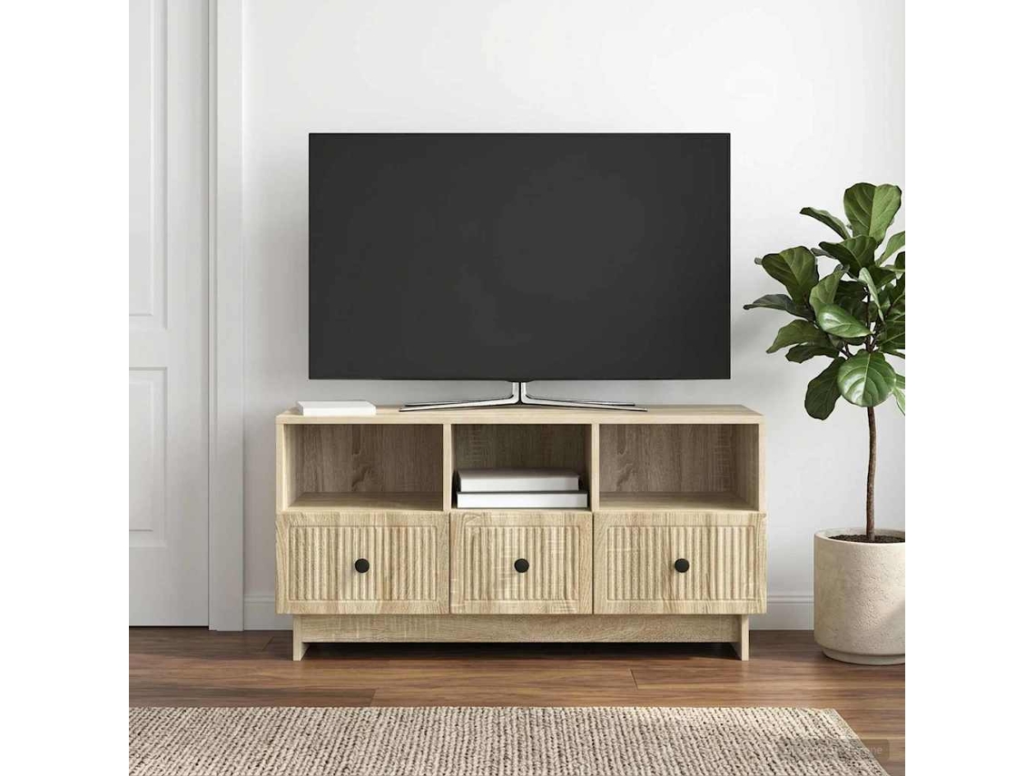 Vidaxl Gabinete Para Tv Com Gaveta Carvalho Sonoma 102 X 34,5 X 50 Cm