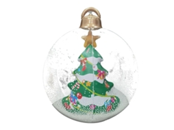 Bola de Natal inflável gigante de 60 cm com luzes de LED, dobrável, transparente, com controle remoto, para decoração externa de árvores de Natal.
