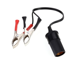Adaptador De Bateria De 12v Com Clipe, Clipe Jacaré Preto, Cabo De 20cm Para Plugue