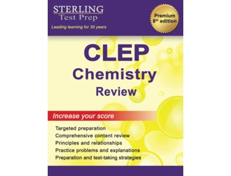 Livro Sterling Test Prep CLEP Chemistry Review Complete Subject Review de Sterling Test Prep (Inglês)