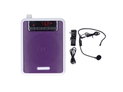 Amplificador de voz Slowmoose para professores com microfone com fio e faixa na cintura, recarregável, roxo