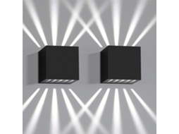 Peças De Luz De Parede Led Interior E Exterior Preto Lâmpada Ao Ar Livre Ip65 À Prova Dip65 Água Luz De Parede Exterior 3000k Branco Fre... Nettlife