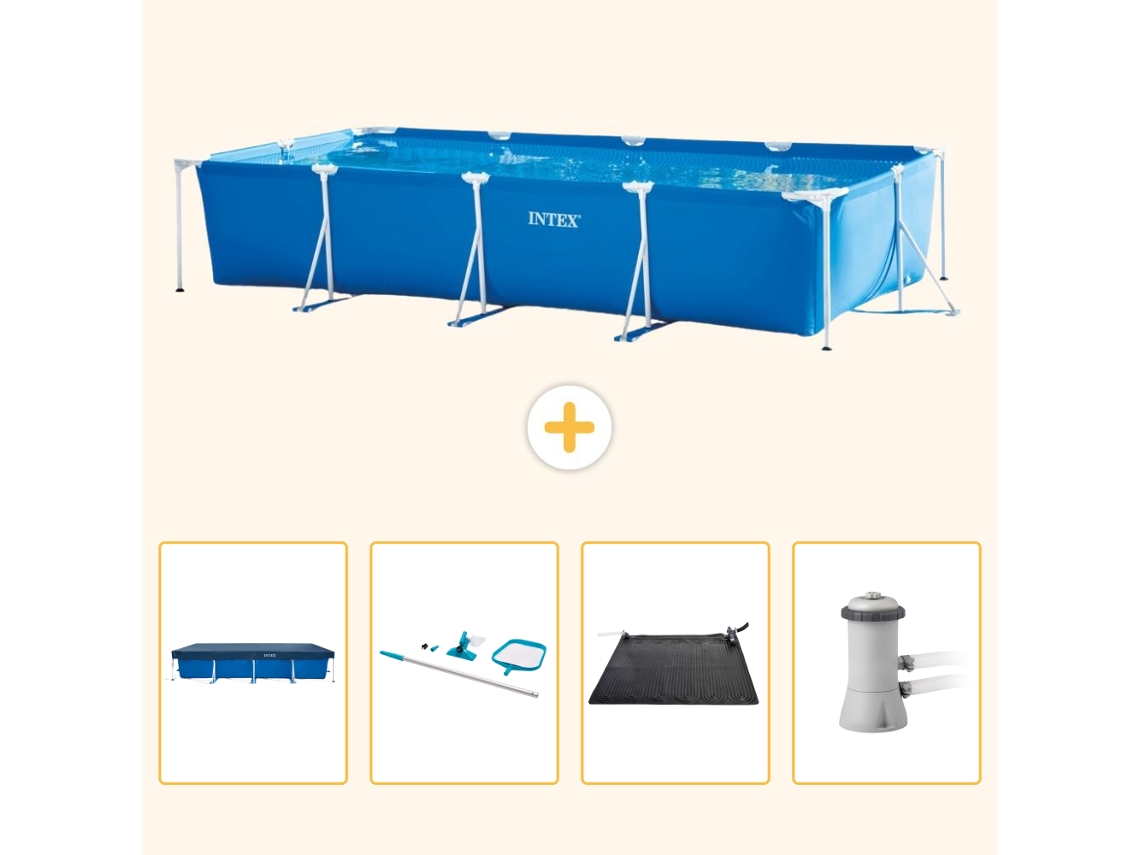 Intex Piscina Com Estrutura Retangular - 450x220x84 Cm - 5-peças S67