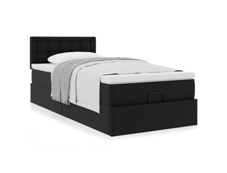 Estrutura da cama otomana VIDAXL Preto Couro Artificial (90x200 cm)