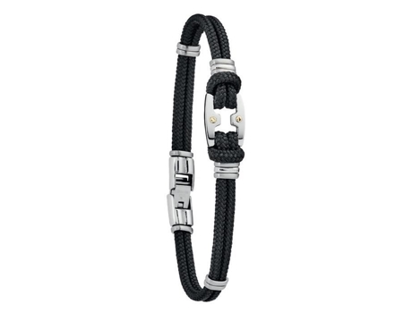 Bracelete Jourdan Maho Aço Inoxidável Paracord 20,5 Cm Preto
