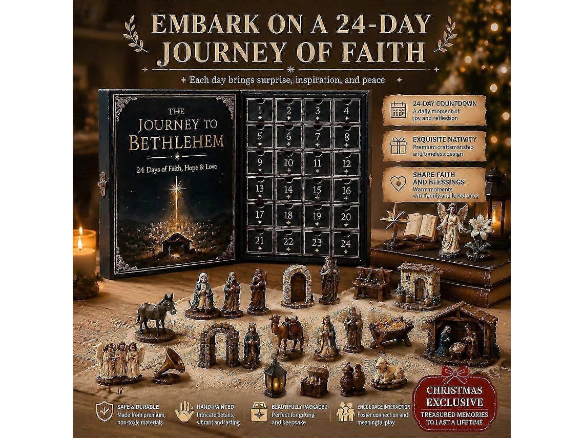 Calendário Do Advento Com 24 Figuras De Acrílico