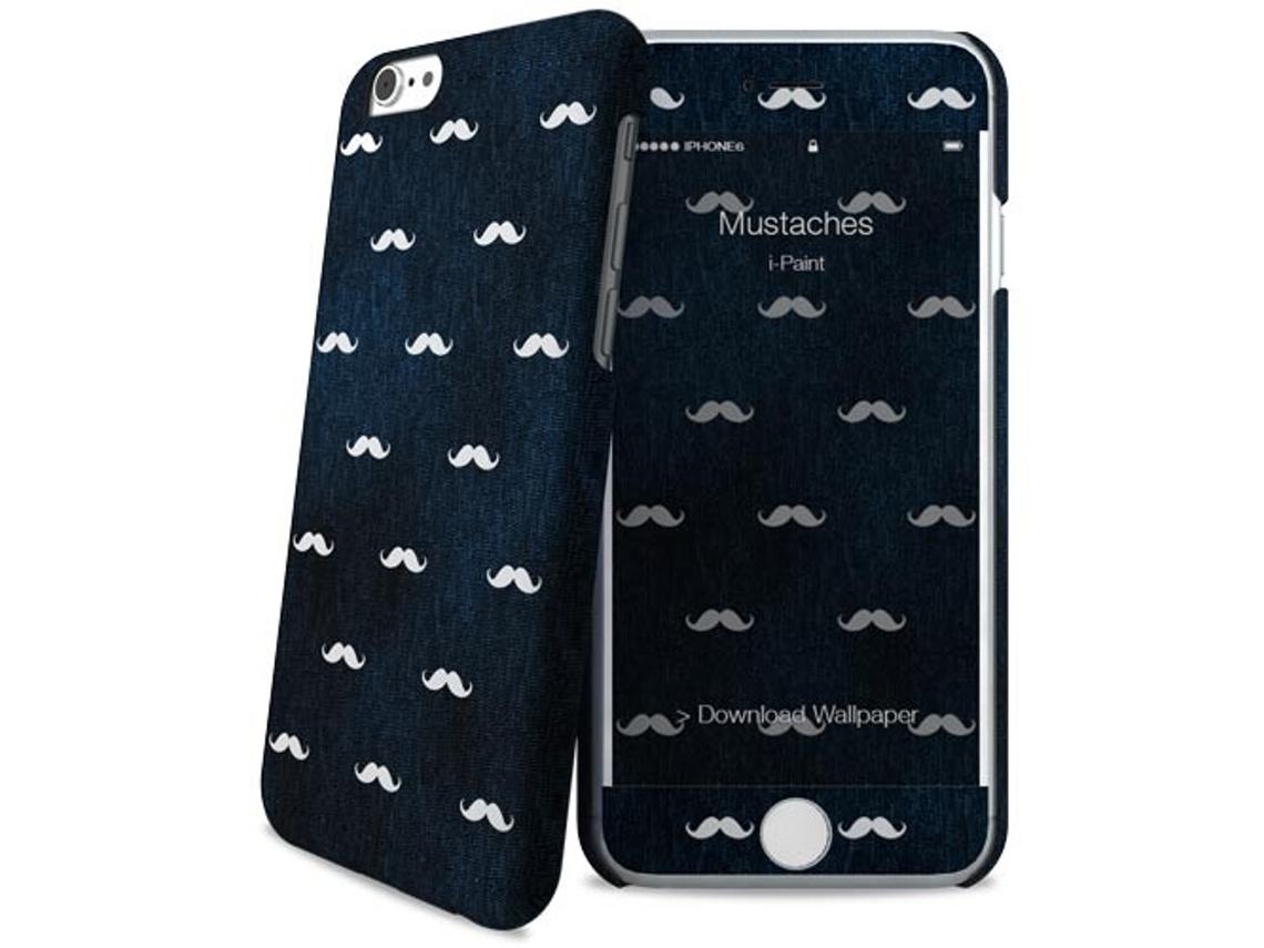 Capa iPhone 6, 6s, 7, 8 I-PAINT Mustaches Preto