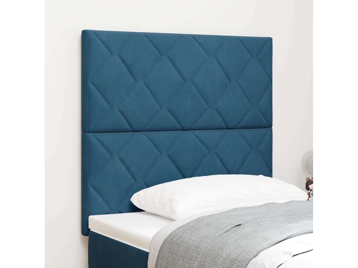 Vidaxl Cabeceira Azul Escuro 100 Cm Veludo