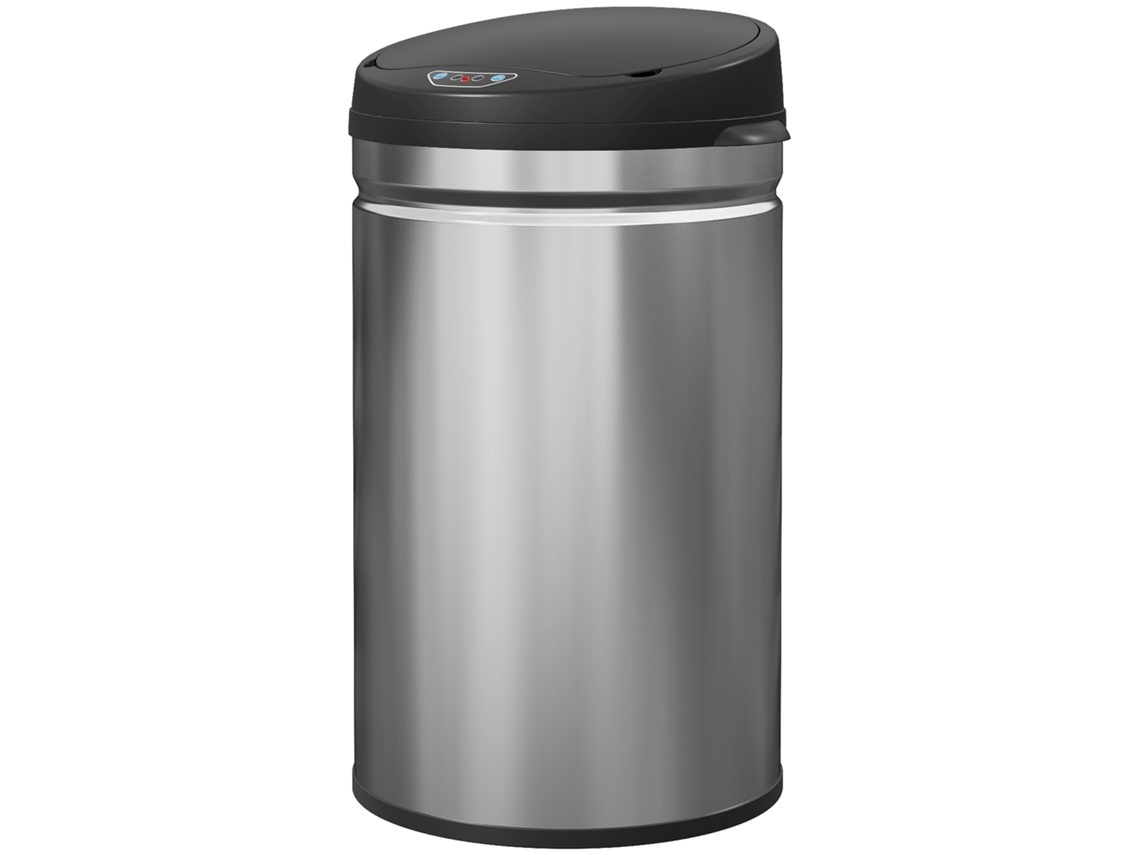 Lixeira com sensor 30l de aço inoxidável, fecho suave, sem toque | S/MARCA