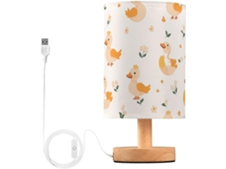 Abajur De Cabeceira Kcldeci Com Estampa De Pato E Flor, Ideal Para Quarto, Estilo Fazenda, Mesa Cabeceira, Mesa