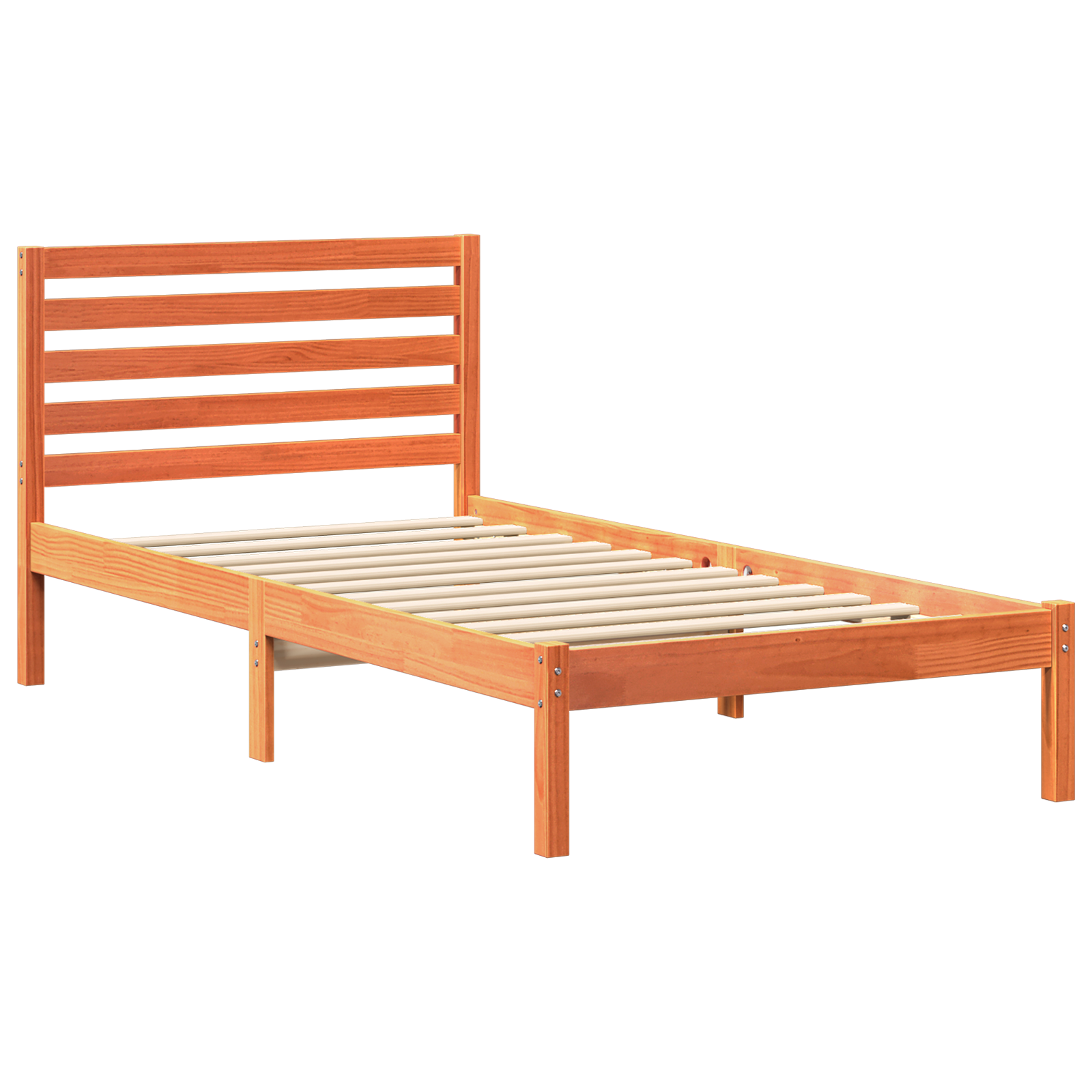 Conjunto 1 Estrado De Cama Plataforma Vidaxl Castanho Madeira De Pinho Maciça (90 X 200 Cm)