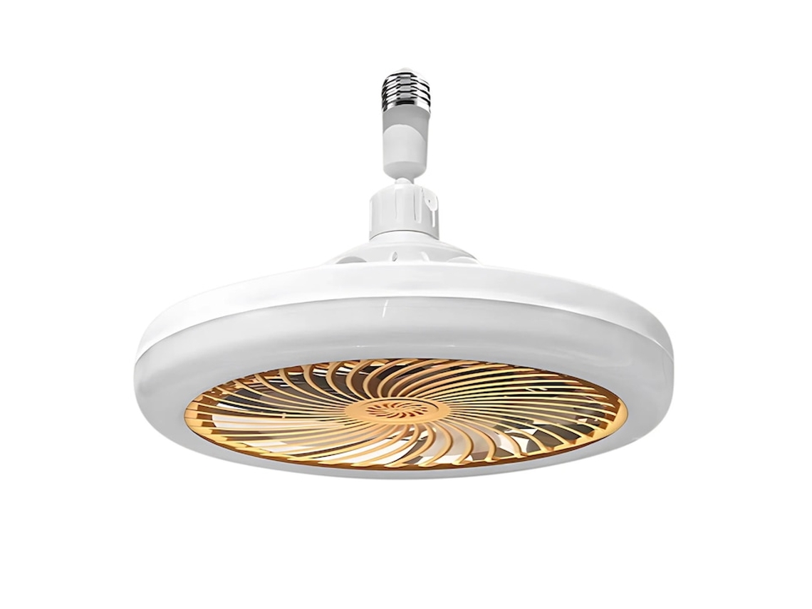 Ventilador LED com luz, ajuste universal, aromaterapia amarela (três cores + controle remoto)