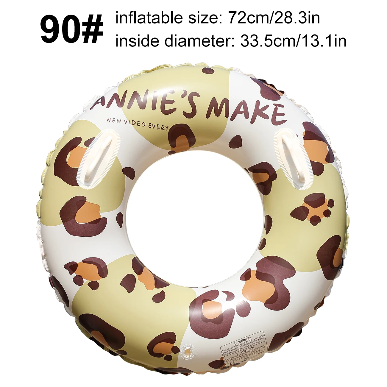 (bege 90 Com Alça) 1 Boia Inflável Para Piscina, Resistente E Durável, Com Proteção Uv.