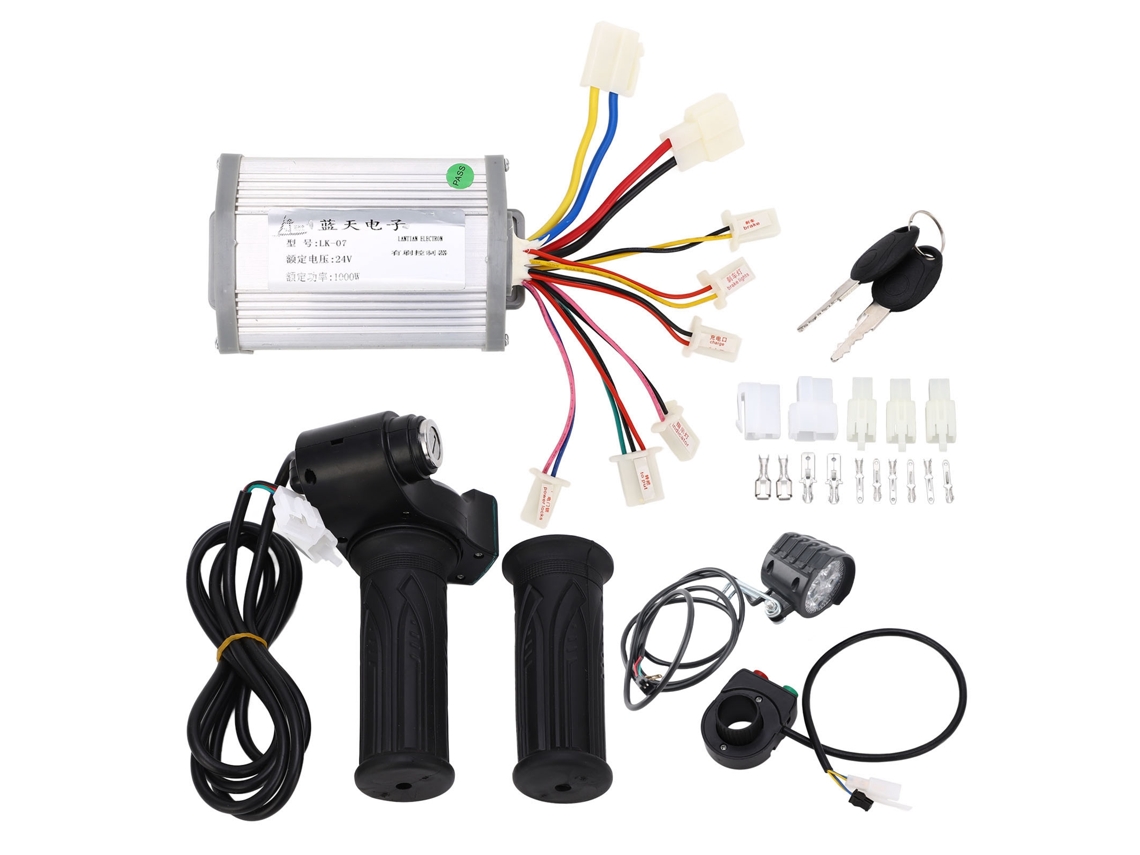 2026 kit Controlador Motor Brush 24v 1000w Acelerador Giratorio Interruptor Luz Delantera Bicicleta Eléctrica