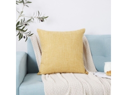 2026 capas de Travesseiros Decorativos de Linho Conjunto de 2 para Sofá, Sala, 16x16 Polegadas, Amarelo Trigo