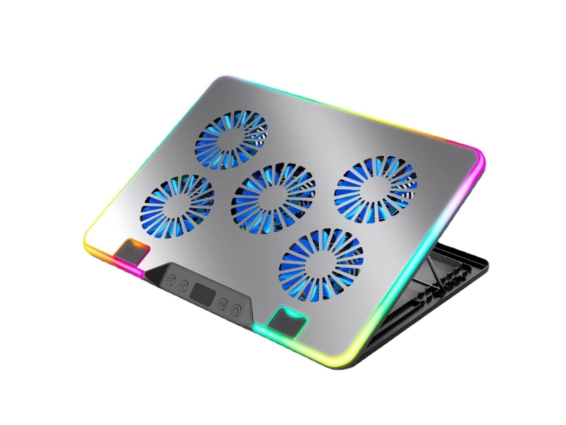 Suporte Cooler Gaming Ajustável para Computadores com Menos de 17 Polegadas com Iluminação Rgb Prata HENTEN HOME