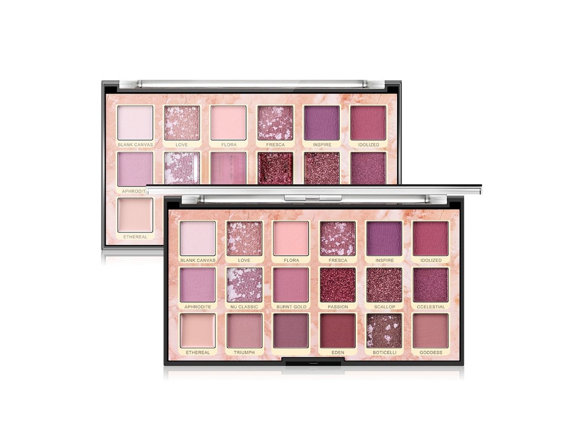 18 Colores Polvo De Sombras De Ojos Mate Y Glitter Herramienta Cosmética