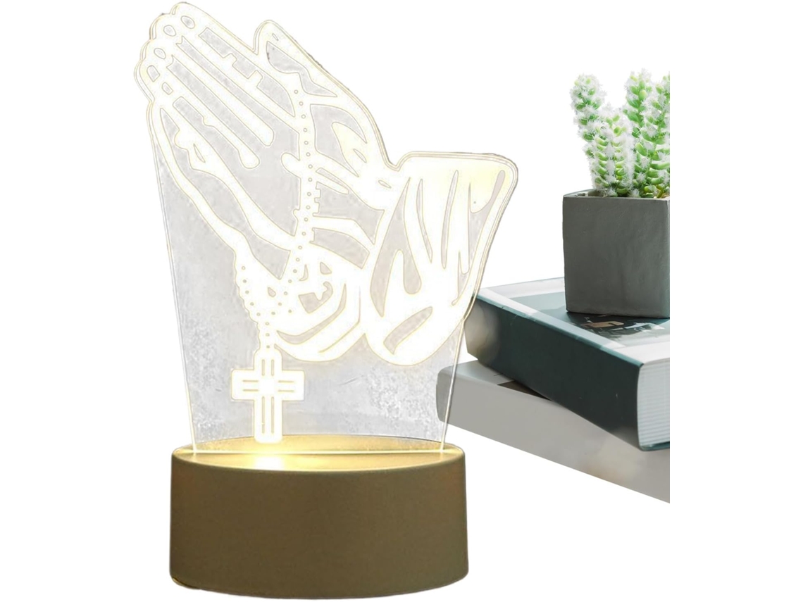Abajur De Mesa Em Acrílico No Format Uma Mão Oração