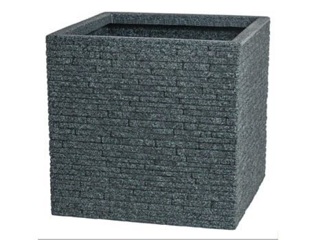 Vaso Strata Ardósia 39 X 39 X 39 Cm Cimento Plástico Quadrado