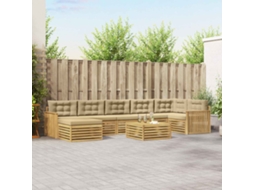 Vidaxl Conjunto De Sofás Para Exterior 8 Unid. Branco E Bege