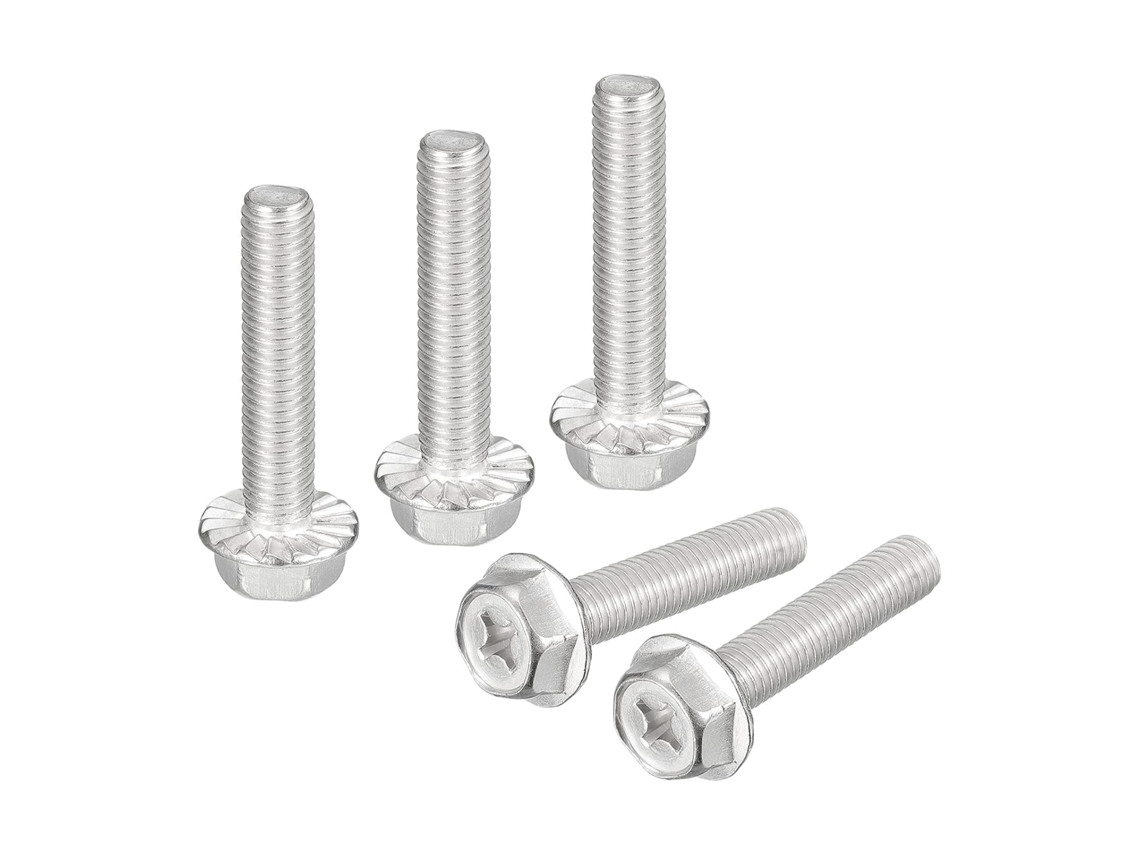 Parafusos de Flange com Cabeça Sextavada Cruzada Phillips M8x40mm, 10 Pçs CHABERLU