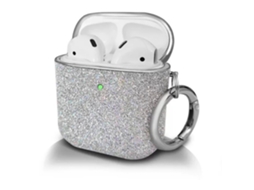 Capa Zruxe Para Airpods 4 Estojos De Proteção Com Strass Prateado (rígida, Resistente A Impactos)