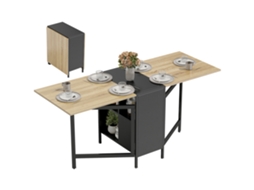 Mesa BTFORUS em Madeira, ideal para sala de estar, cor preta com design moderno, 60x75 cm