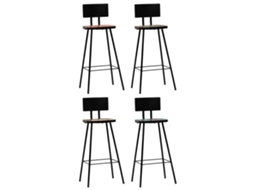 Vidaxl Bancos De Bar 4 Pcs Madeira Recuperada Maciça