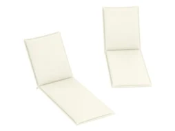 Almofadas para Espreguiçadeiras Poliéster e Espuma Cor Creme Branco 193x58x6 cm Outsunny